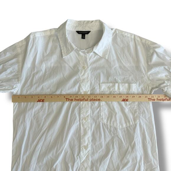 Banana Republic White Cotton Poplin Shirt Dress Women’s L Midi Button Front - Picture 3 of 11